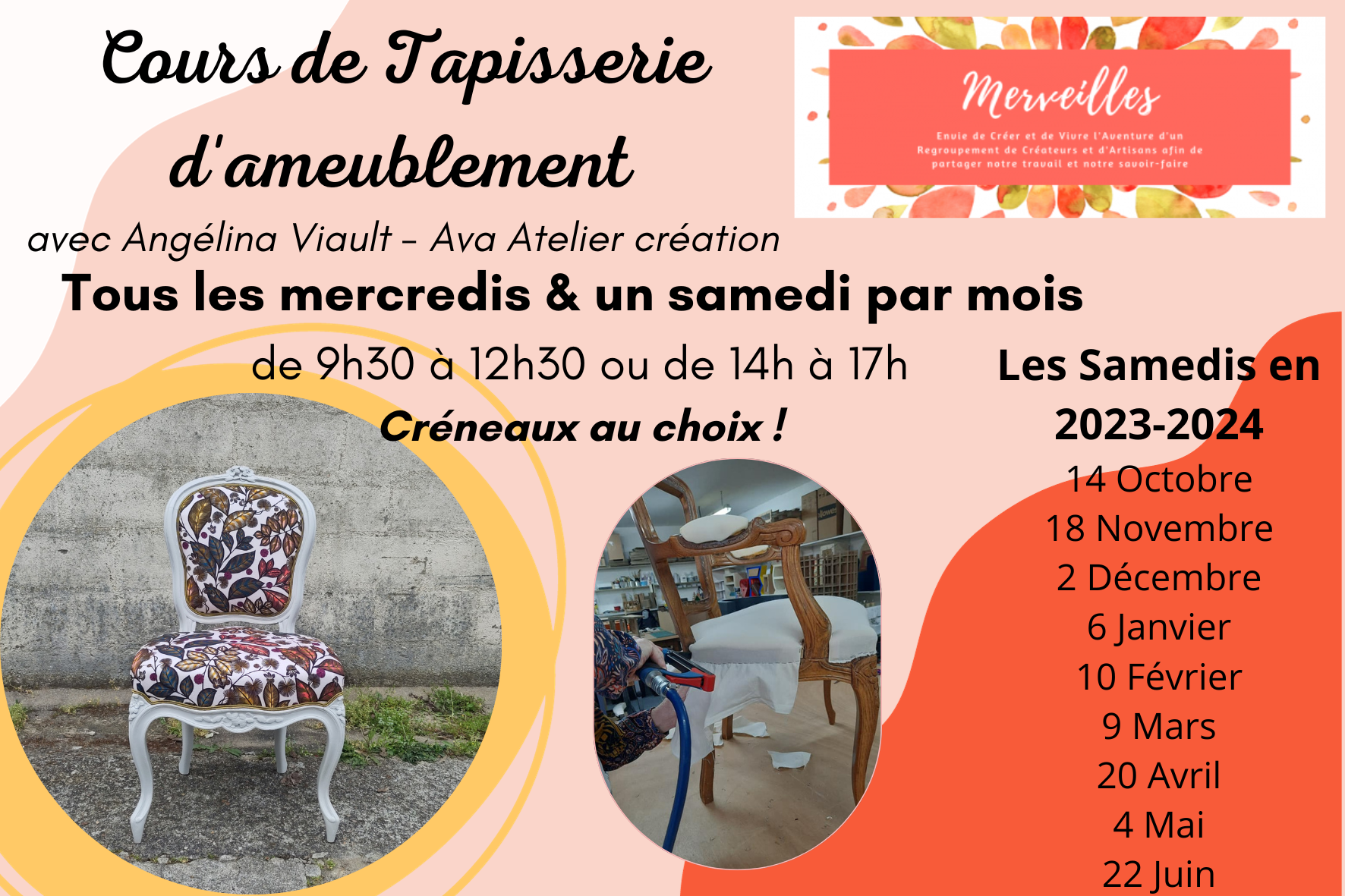 Cours de Tapisserie d'ameublement - Saumur Kiosque