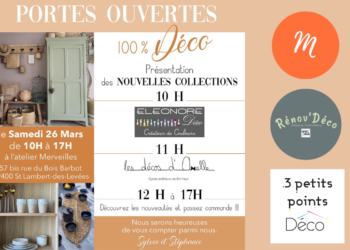 26 mars à Saumur : Portes Ouvertes 100% Déco à l’Espace Merveilles