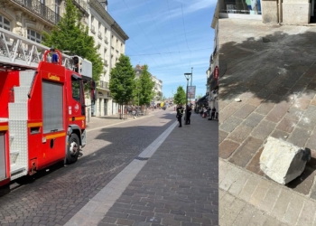 Saumur. Un morceau de pierre de tuffeau se décroche d’un bâtiment et tombe dans une rue du centre-ville