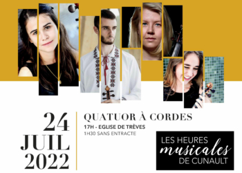 24 juillet à Trèves : Le Quatuor « Les Cordes de Loire » à l’honneur des Heures Musicales de Cunault