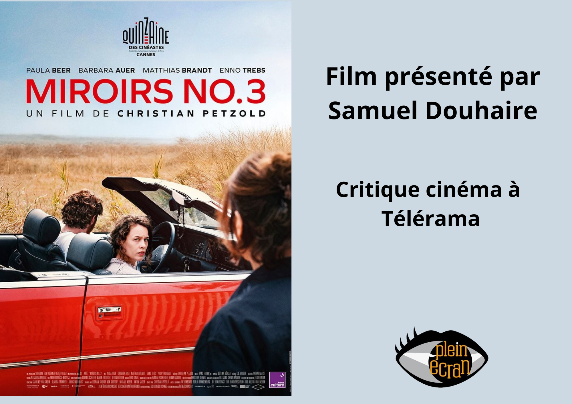 2 décembre à Saumur. Plein Ecran : Projection du film « MIROIRS No.3 »