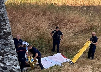 Saumur. Un motard passe par-dessus le parapet du pont des Cadets